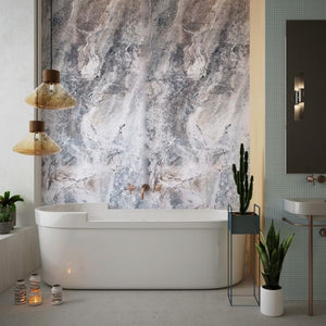 Large Premium Mochaccino Marble Matt Shower Panel 1.0m x 2.4m