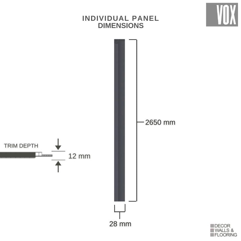 Vox Linerio S-Line Anthracite Slat Panel | Left Hand Trim