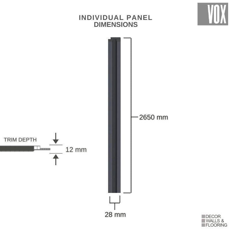 Vox Linerio S-Line Anthracite Slat Panel | Right Hand Trim