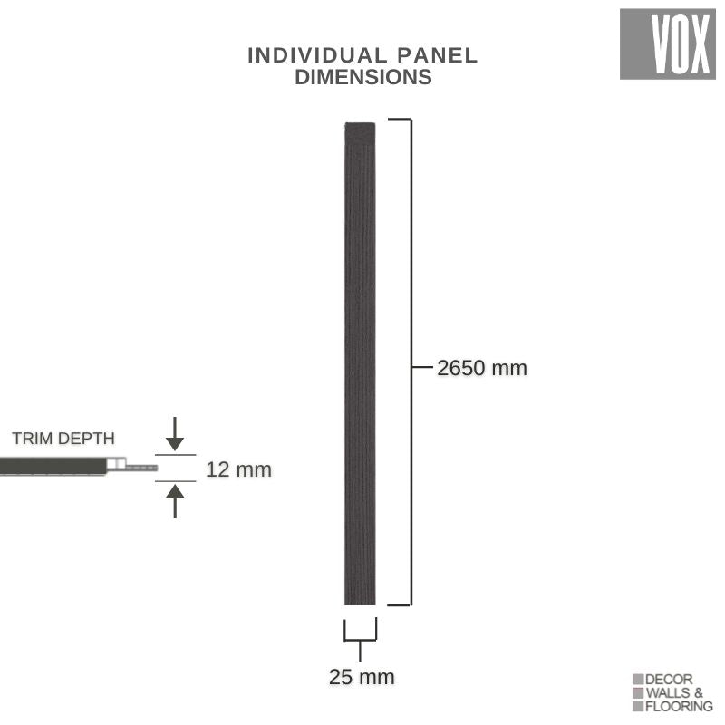 Vox Linerio S-Line Anthracite Slat Panel | Universal Trim