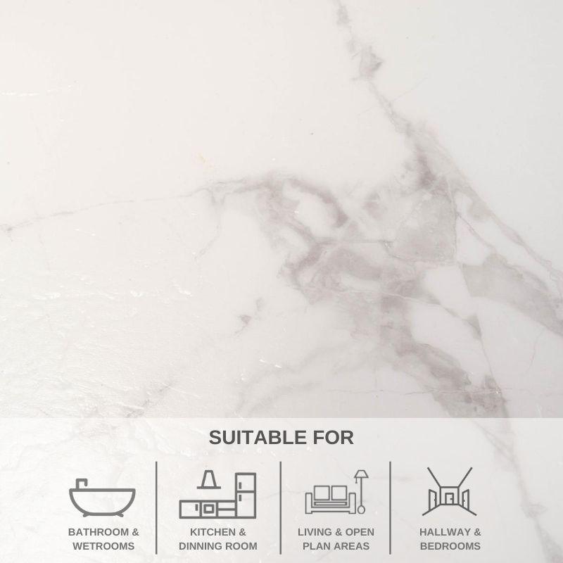 Matt Jura Carrara Marble SPC Flooring 2.04M² PACK | 11 Tiles