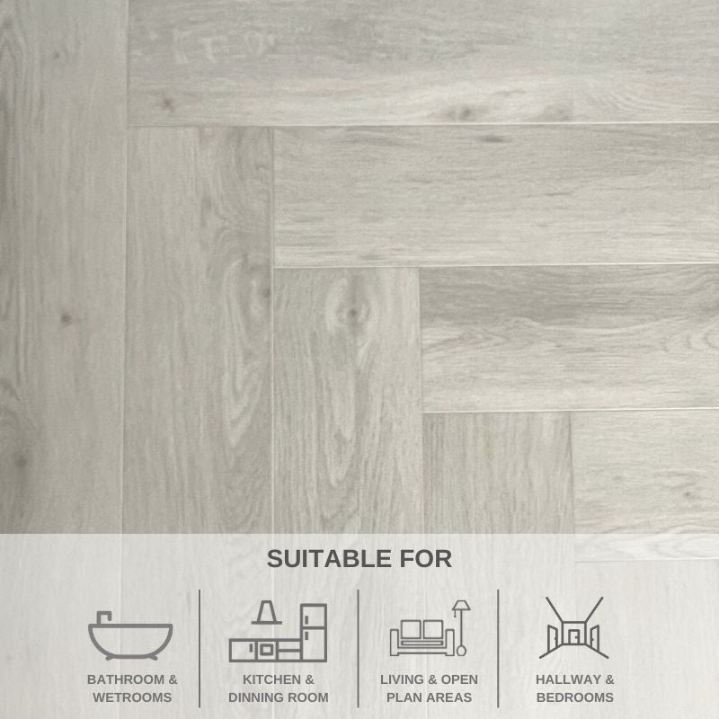 Faolinn Oak Herringbone SPC Flooring 0.806m² PACK | 10 Tiles