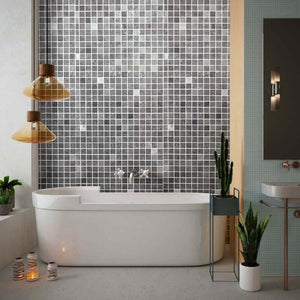Large Premium Mosaic Graphite Shower Panel 1.0m x 2.4m