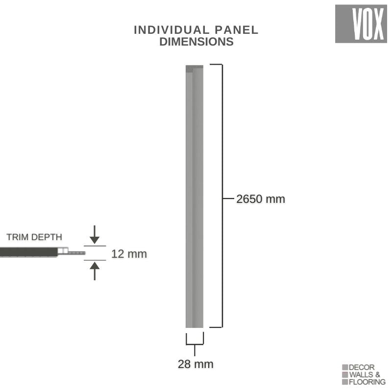Vox Linerio S-Line Grey Slat Panel | Left Hand Trim