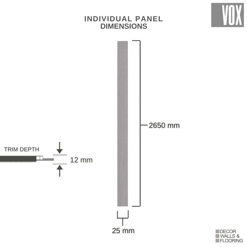 Vox Linerio S-Line Grey Slat Panel | Universal Trim