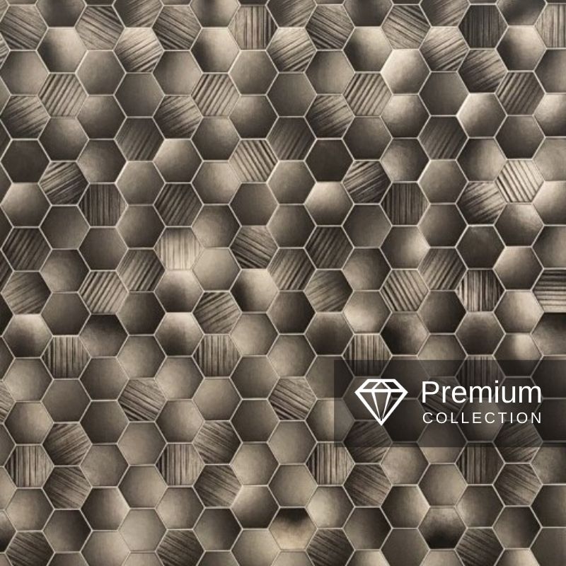Large Premium Hexagonal Bronze Shower Panel 1.0m x 2.4m