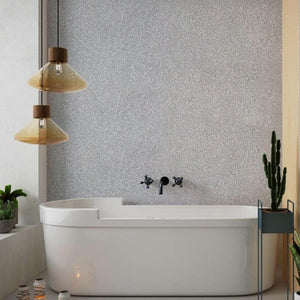 Large Premium Light Grey Metallic Gemstone Shower Panel 1.0m x 2.4m