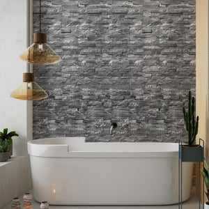 Large Premium Natural Stone Anthracite Shower Panel 1.0m x 2.4m