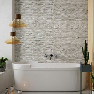 Large Premium Natural Stone Light Grey Shower Panel 1.0m x 2.4m