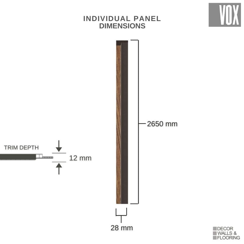Vox Linerio S-Line Mocca Slat Panel | Left Hand Trim