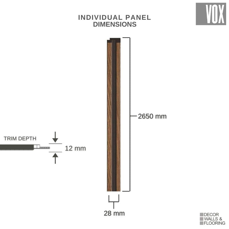 Vox Linerio S-Line Mocca Slat Panel | Right Hand Trim