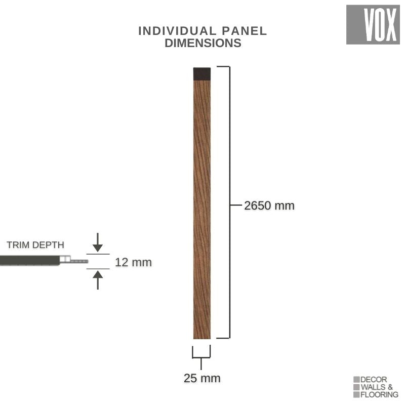 Vox Linerio S-Line Mocca Slat Panel | Universal Trim