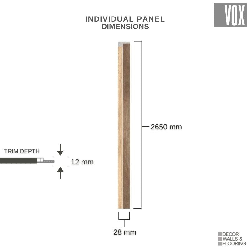 Vox Linerio S-Line Natural Slat Panel | Left Hand Trim
