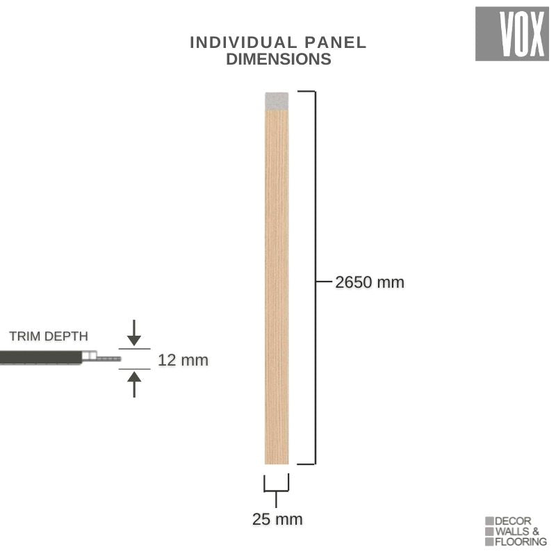 Vox Linerio S-Line Natural Slat Panel | Universal Trim