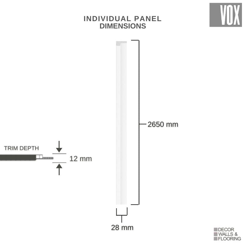 Vox Linerio S-Line White Slat Panel | Left Hand Trim