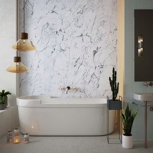Large White Marble Shower Panel 1.0m x 2.4m