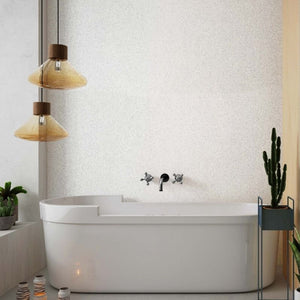 Large Premium White Metallic Gemstone Shower Panel 1.0m x 2.4m