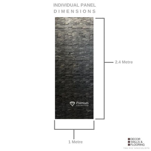 Large Premium Natural Stone Anthracite Shower Panel 1.0m x 2.4m