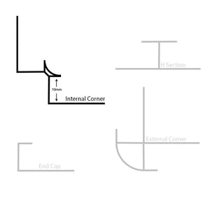 Aluminium Internal Corner Anthracite (10mm Depth)