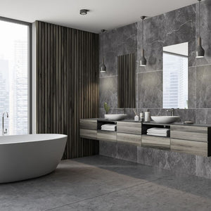 Large Premium Tile Grey Shower Panel 1.0m x 2.4m