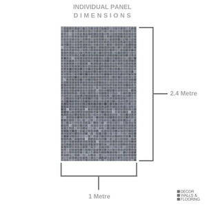 Large Premium Mosaic Blue Shower Panel 1.0m x 2.4m-Shower Panel-Decor Walls & Flooring