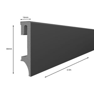 Anthracite Vox Skirting Board | 80mm x 2.5m | 1 Pack