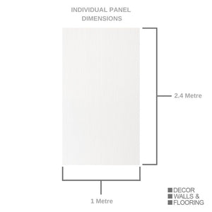 Large Brushed White Shower Panel 1.0m x 2.4m