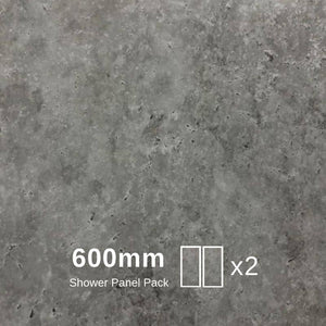 Grey Concrete Stone Shower Panel 600mm x 2.4m | 2 Pack