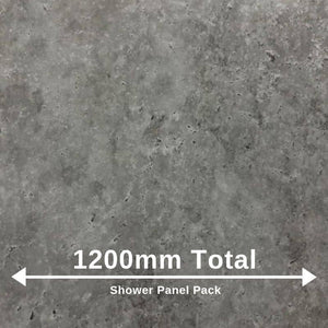 Grey Concrete Stone Shower Panel 600mm x 2.4m | 2 Pack