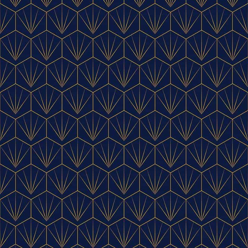 Deco Tile Navy / Mustard | ShowerWall