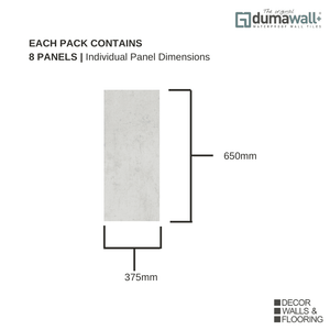 Dumawall Plus Light Cement | Solid Core Bathroom Wall Tile | 8 Pack