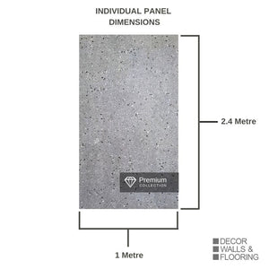 Large Premium Grey Granite Terrazzo Shower Panel 1.0m x 2.4m