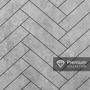 Large Premium Grey Herringbone Tile Matt 1.0m x 2.4m Shower Panel