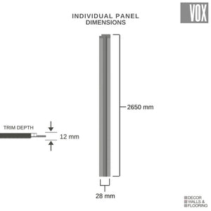 Vox Linerio S-Line Grey Slat Panel | Right Hand Trim