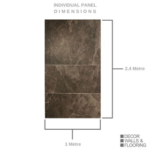 Large Premium Tile Bronze Shower Panel 1.0m x 2.4m-Shower Panel-Decor Walls & Flooring