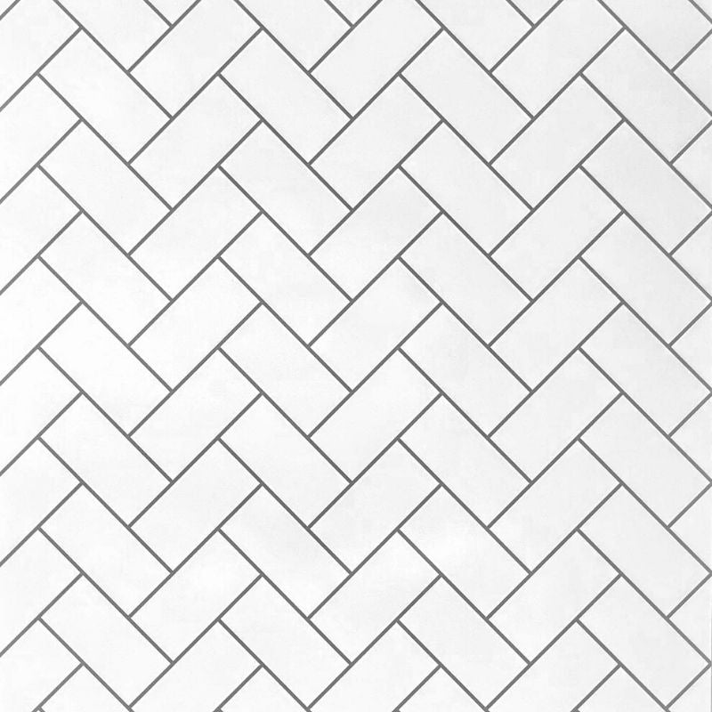 Large Premium White Herringbone Tile Shower Panel Sample