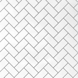 Large Premium White Herringbone Tile 1.0m x 2.4m Shower Panel