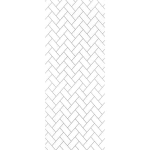 Large Premium White Herringbone Tile 1.0m x 2.4m Shower Panel