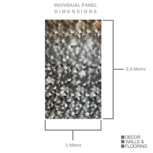 Large Premium Hexagonal Grey Shower Panel 1.0m x 2.4m-Shower Panel-Decor Walls & Flooring