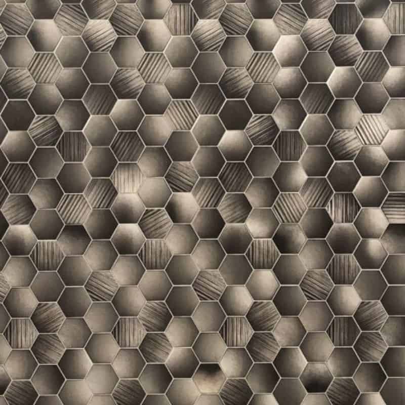 Premium Hexagonal Bronze Shower Panel Sample