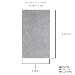 Large Premium Light Grey Metallic Gemstone Shower Panel 1.0m x 2.4m