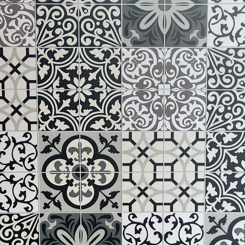 Large Premium Patchwork Black Matt Shower Panel Sample