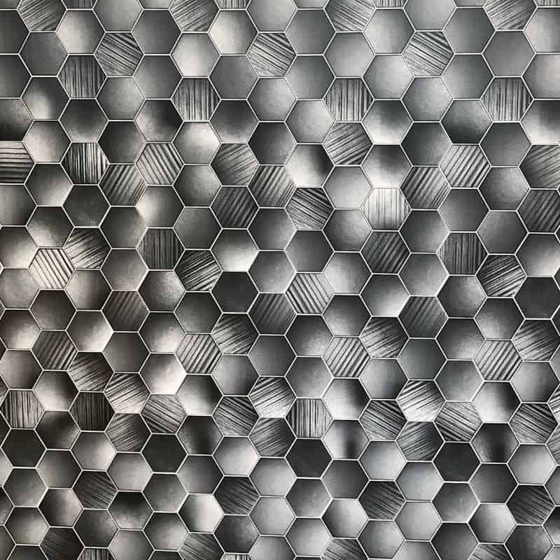 Premium Hexagonal Grey Shower Panel Sample