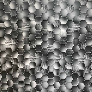 Premium Hexagonal Grey Shower Panel Sample