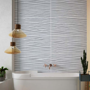 Large Premium Silver Wave Shower Panel 1.0m x 2.4m