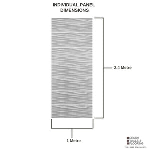 Large Premium Silver Wave Shower Panel 1.0m x 2.4m