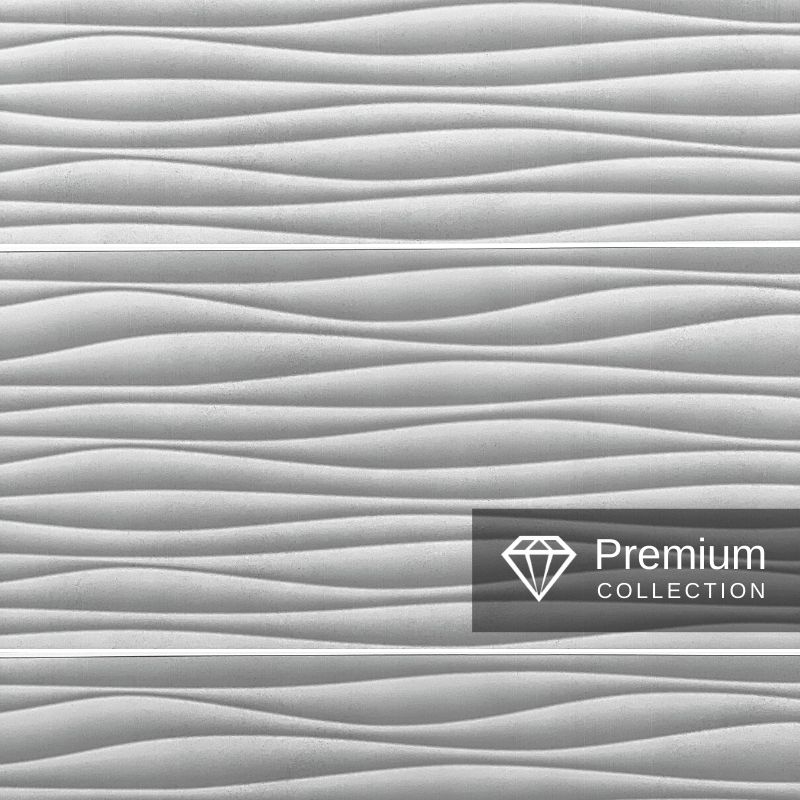 Large Premium Silver Wave Shower Panel 1.0m x 2.4m