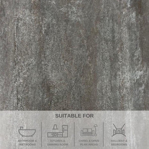 Iona Black Concrete SPC Flooring 2.04M² PACK | 11 Tiles