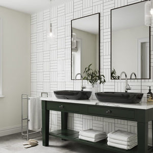 Square Parquet White | ShowerWall