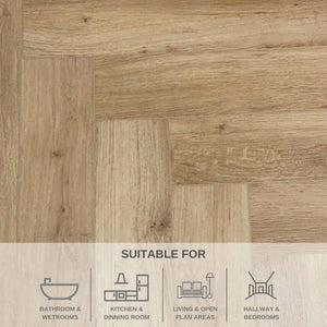 Tarbet Oak Herringbone SPC Flooring 0.806M² PACK | 10 Tiles